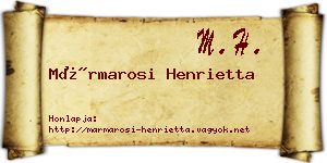 Mármarosi Henrietta névjegykártya